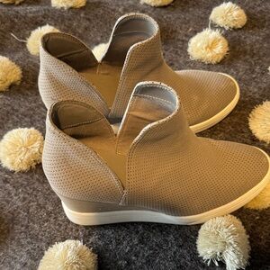 MIA Gray Perforated wedge Sneakers